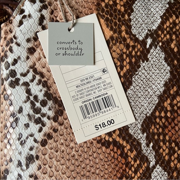 Snakeskin Convertible Crossbody Shoulder Purse 🤎🤍 - Picture 7 of 9